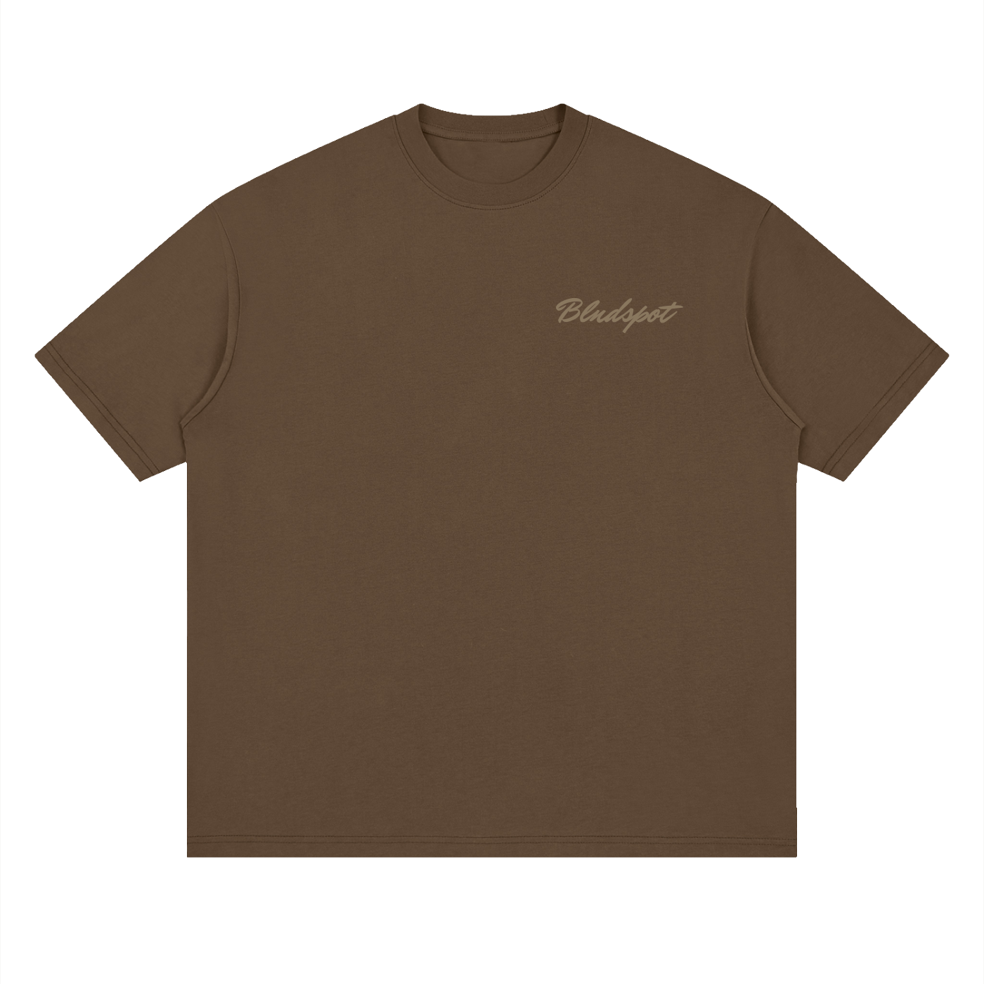 Dark Brown Streetwear Loose Drop Shoulder T-Shirt
