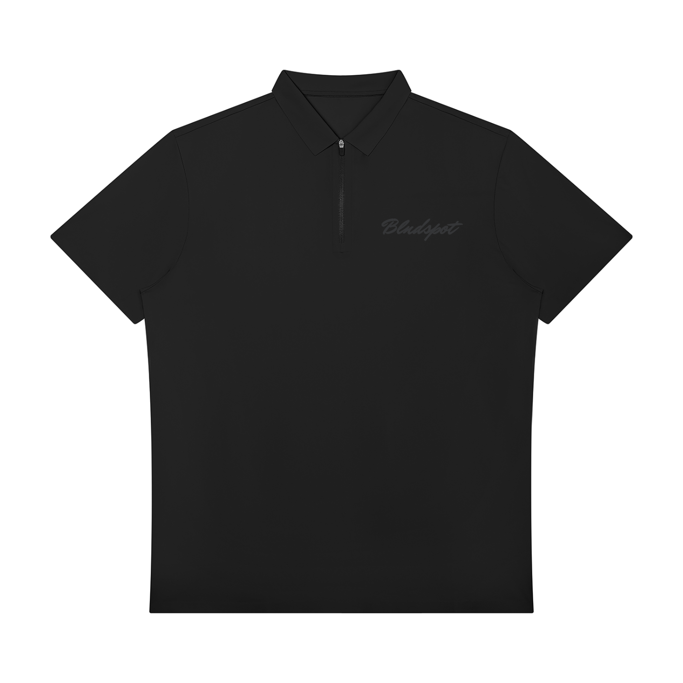 Black Quarter-Zip Polo Shirt