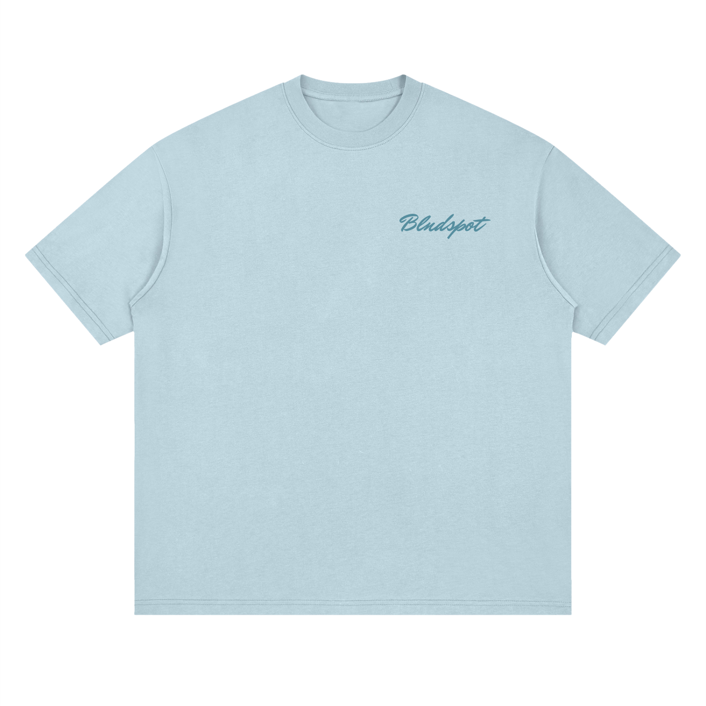 Light Blue Streetwear Loose Drop Shoulder T-Shirt