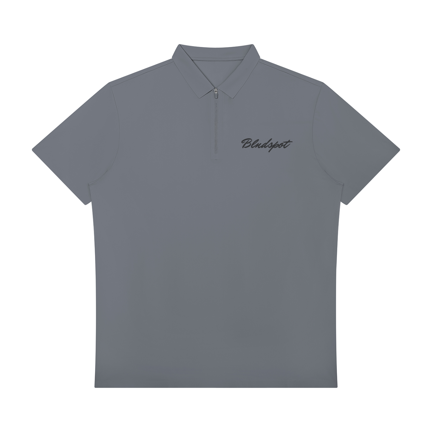 Gray Blue Quarter-Zip Polo Shirt
