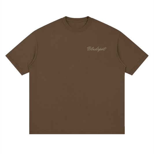 Dark Brown Streetwear Loose Drop Shoulder T-Shirt