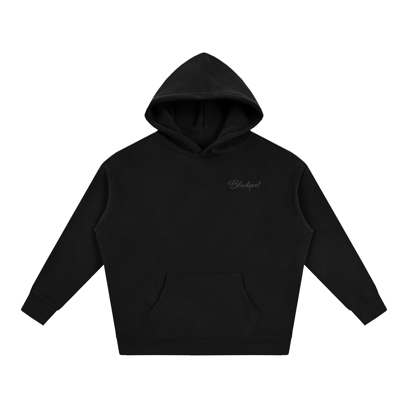 Black Oversize Fleeced Hoodie