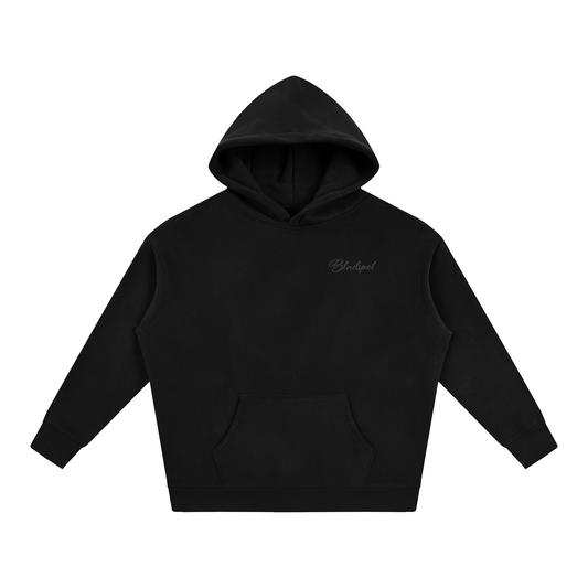 Black Oversize Fleeced Hoodie