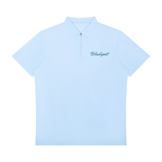 Light Blue Quarter-Zip Polo Shirt
