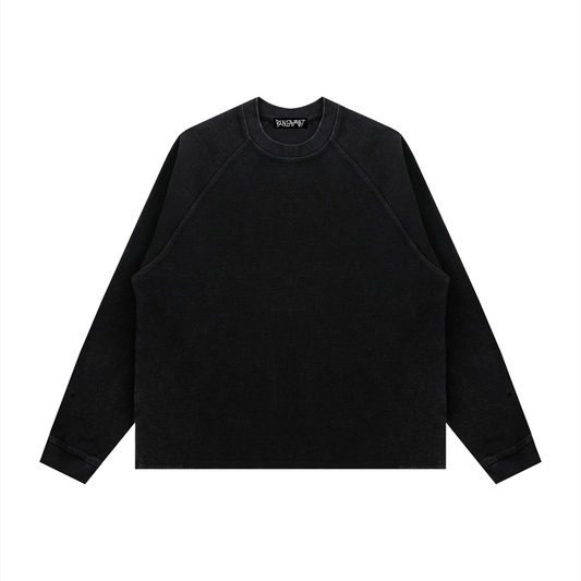 BLNDSPOT Vintage Wash Waffle Knit Crewneck