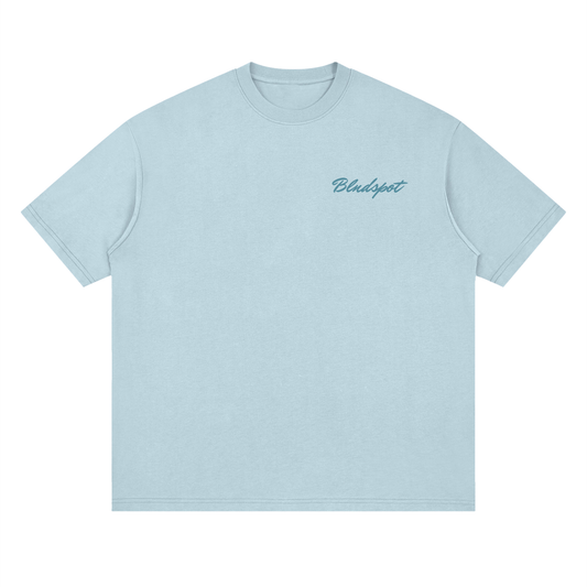 Light Blue Streetwear Loose Drop Shoulder T-Shirt