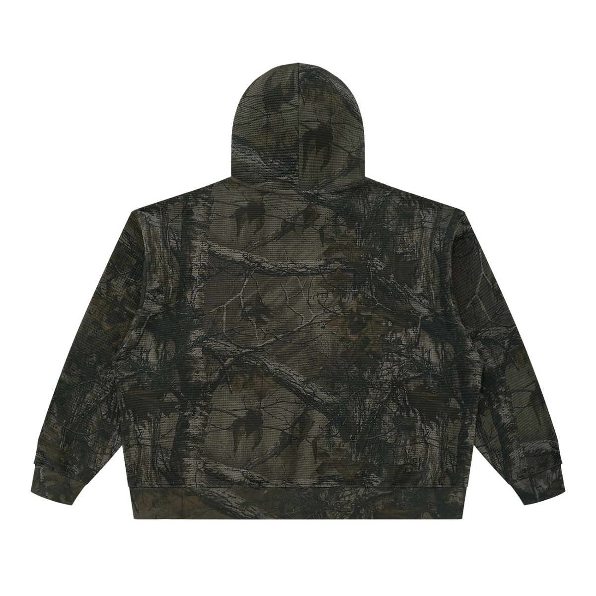 BLNDSPOT Distorted Tree Camo Waffle Knit Hoodie