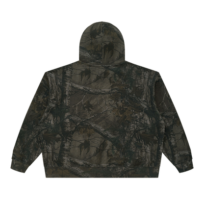 BLNDSPOT Distorted Tree Camo Waffle Knit Hoodie