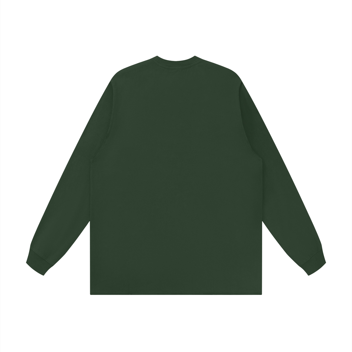 Dark Green Raw Hem Long-Sleeve T-Shirt
