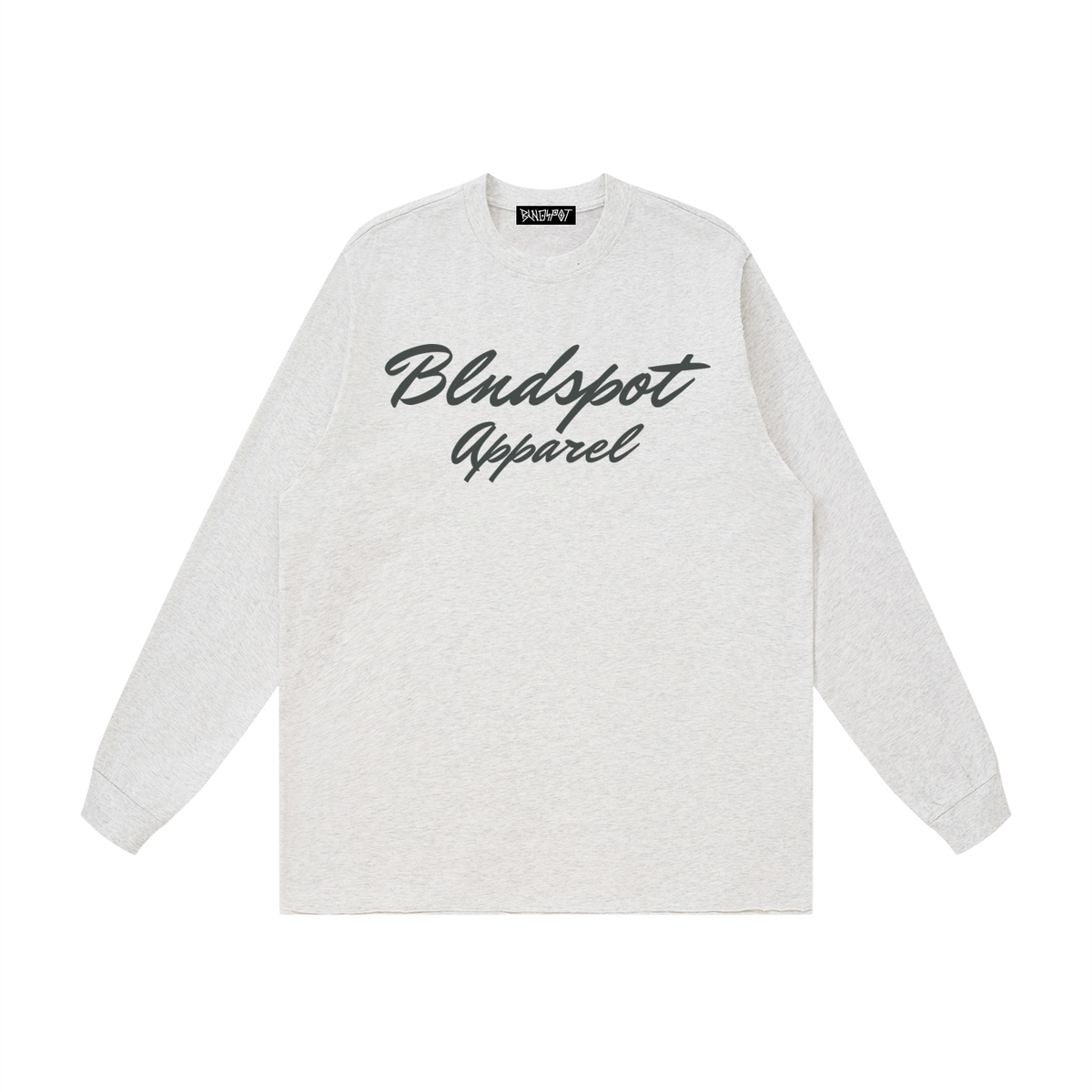Grey Raw Hem Long-Sleeve T-Shirt